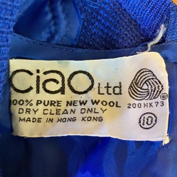 Vintage Ciao Ltd. Pure New Wool Bow Dress 10 - Picture 7 of 7